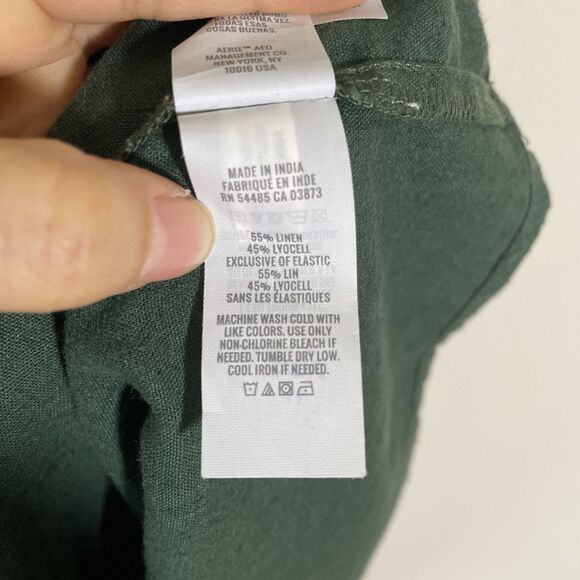 Aerie Women's Mini Sundress Cut Out Linen Blend Smocked Square Neck Size XL NWT - Picture 8 of 9